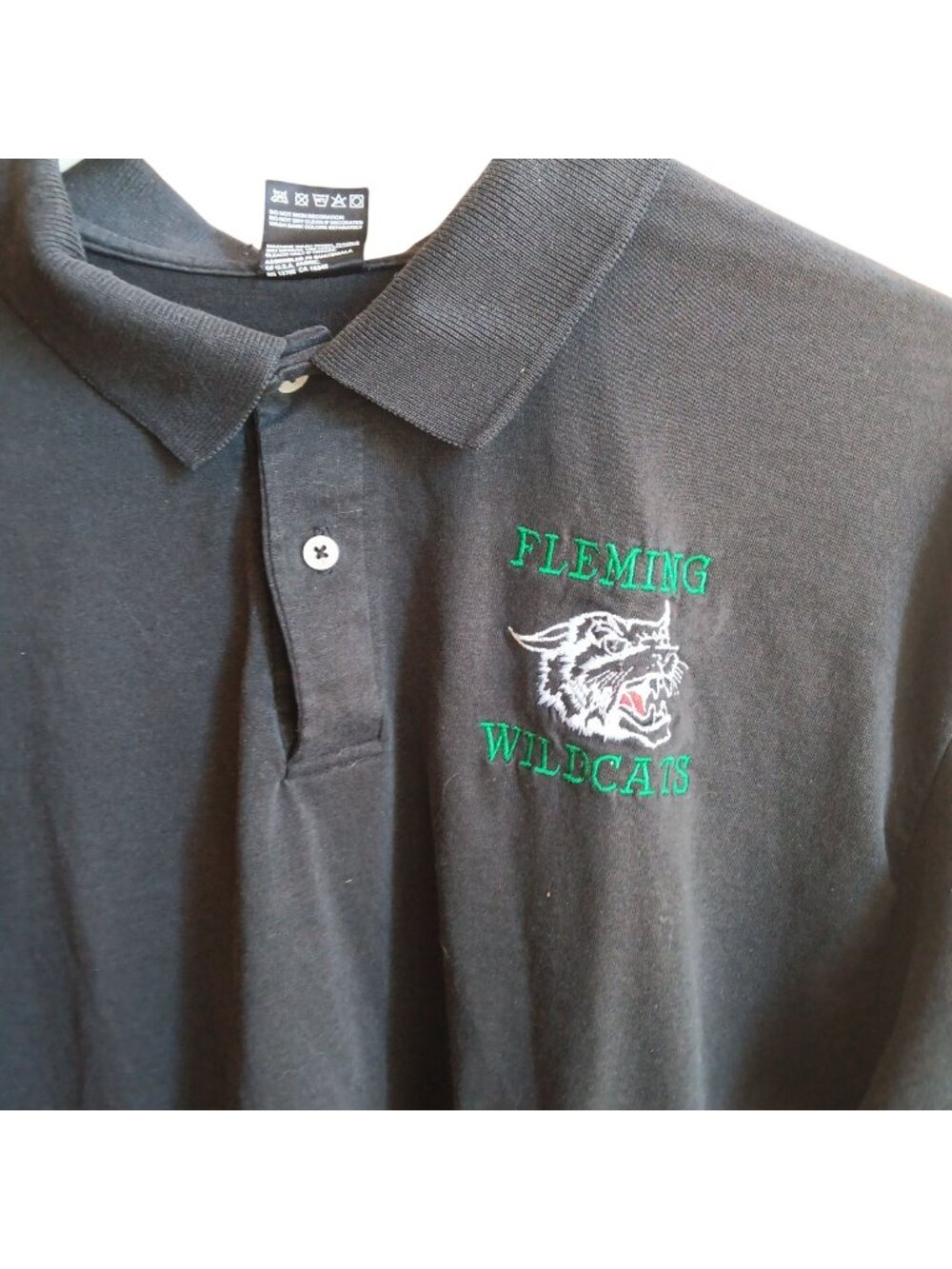 Vintage Polo Shirt 90s XL Fruit Of The Loom Fleming Wildcats Embroidered